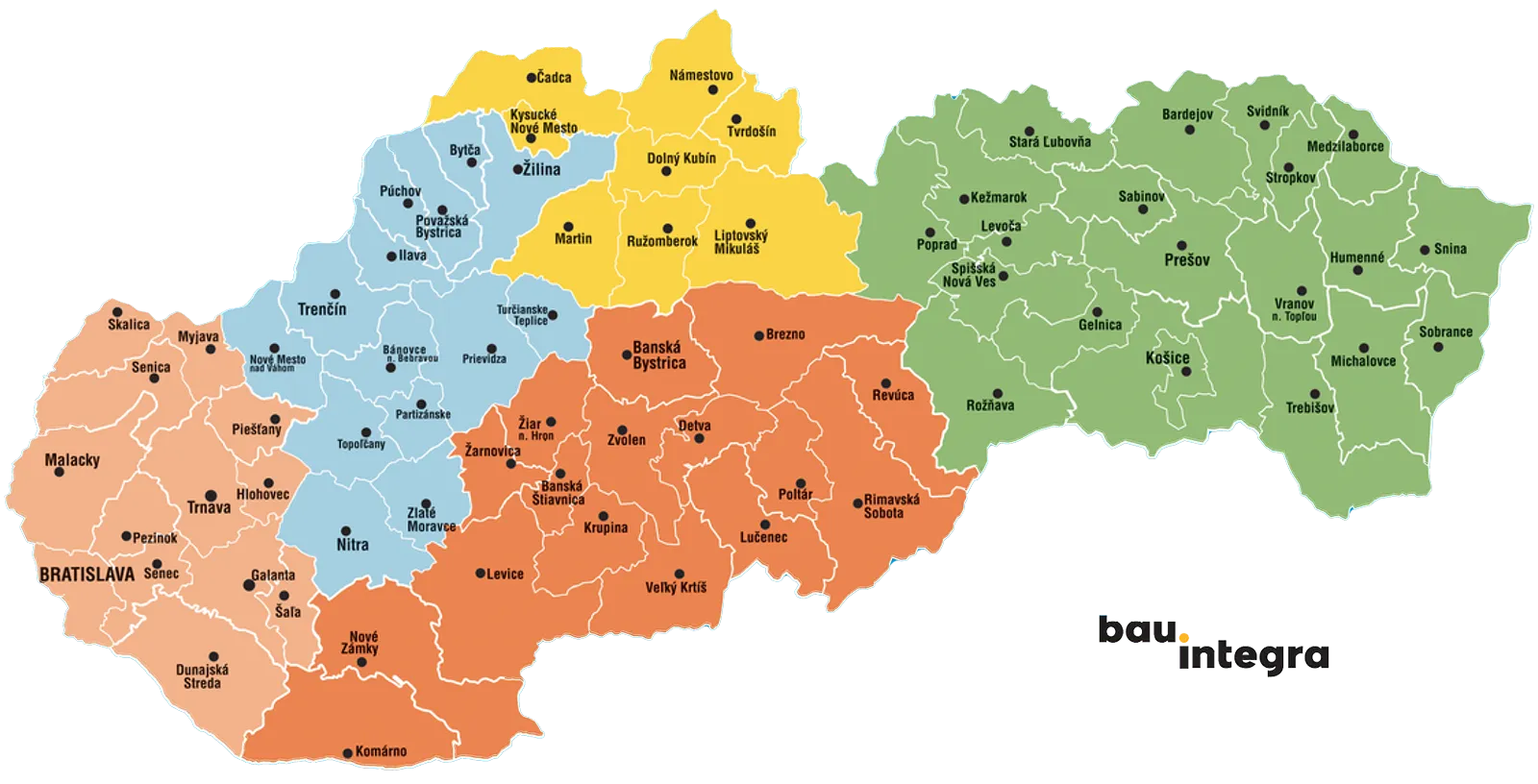 Mapa distribúcie škridiel SANMARCO